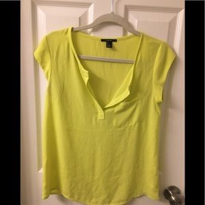 Forever 21 sheer bright yellow blouse. Size small